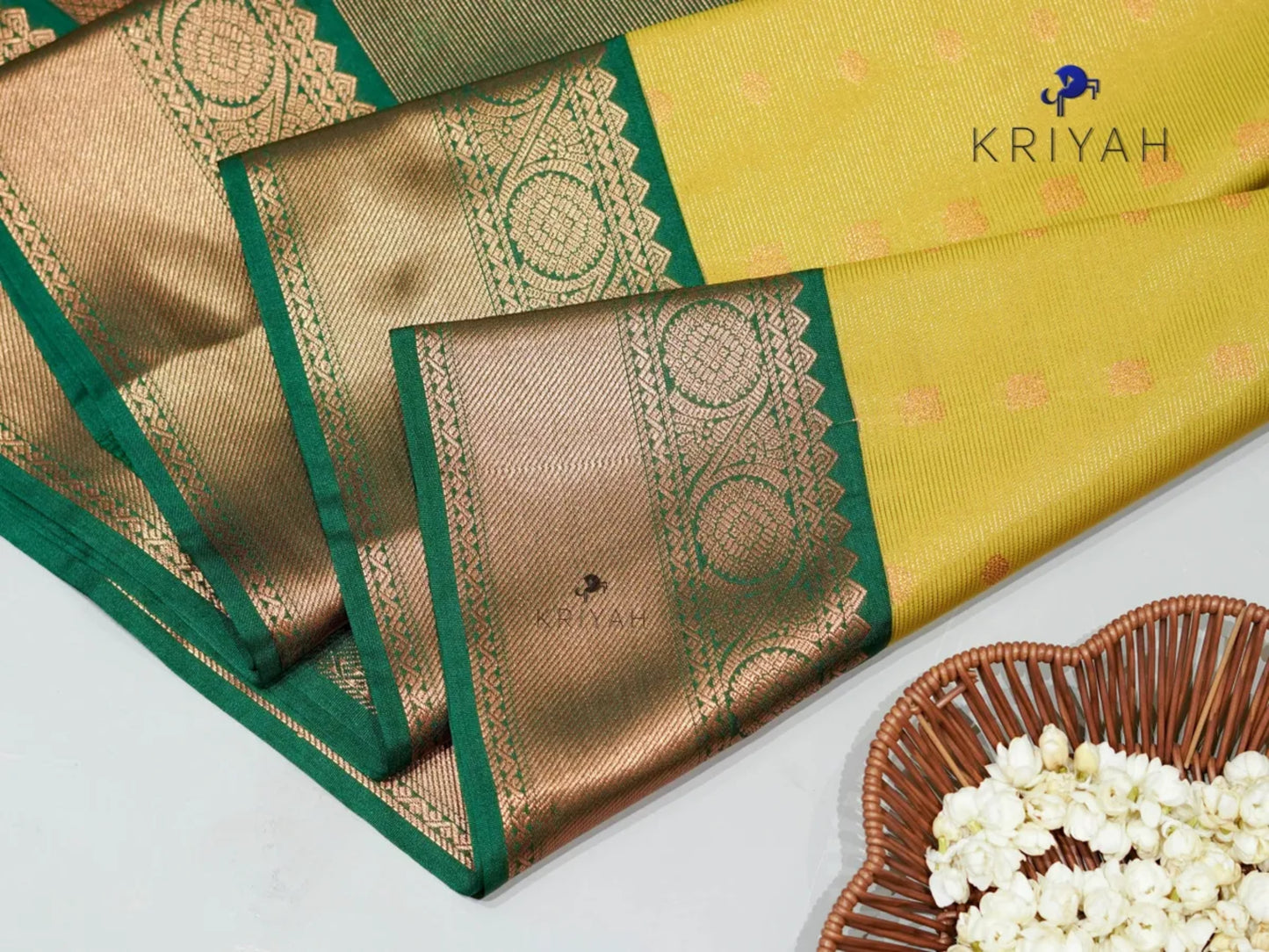 Avocado Green Vaira Oosi saree