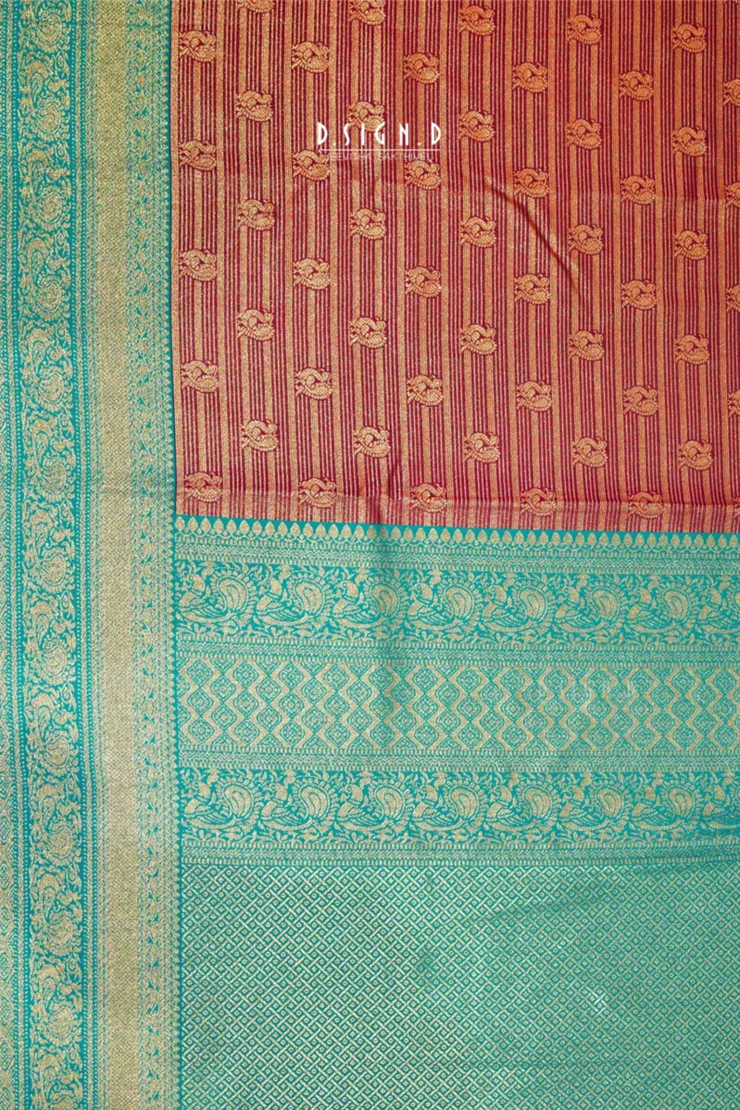 MAROON & RAMAR GREEN ANNAM SEMI SILK SAREE