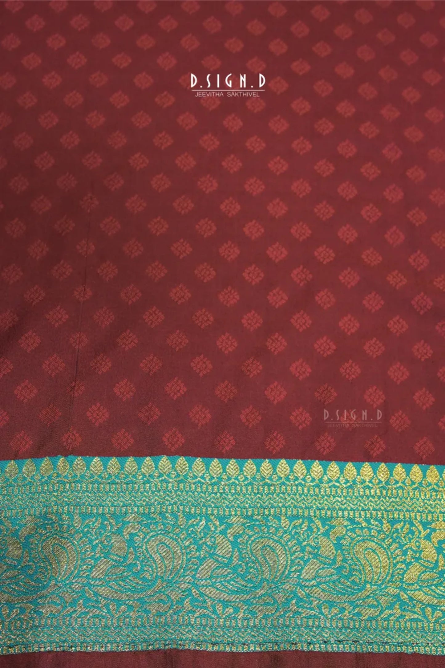 MAROON & RAMAR GREEN ANNAM SEMI SILK SAREE