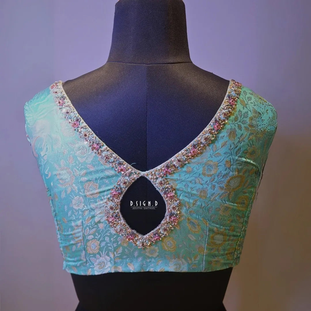Blue Banaras Size Flex blouse