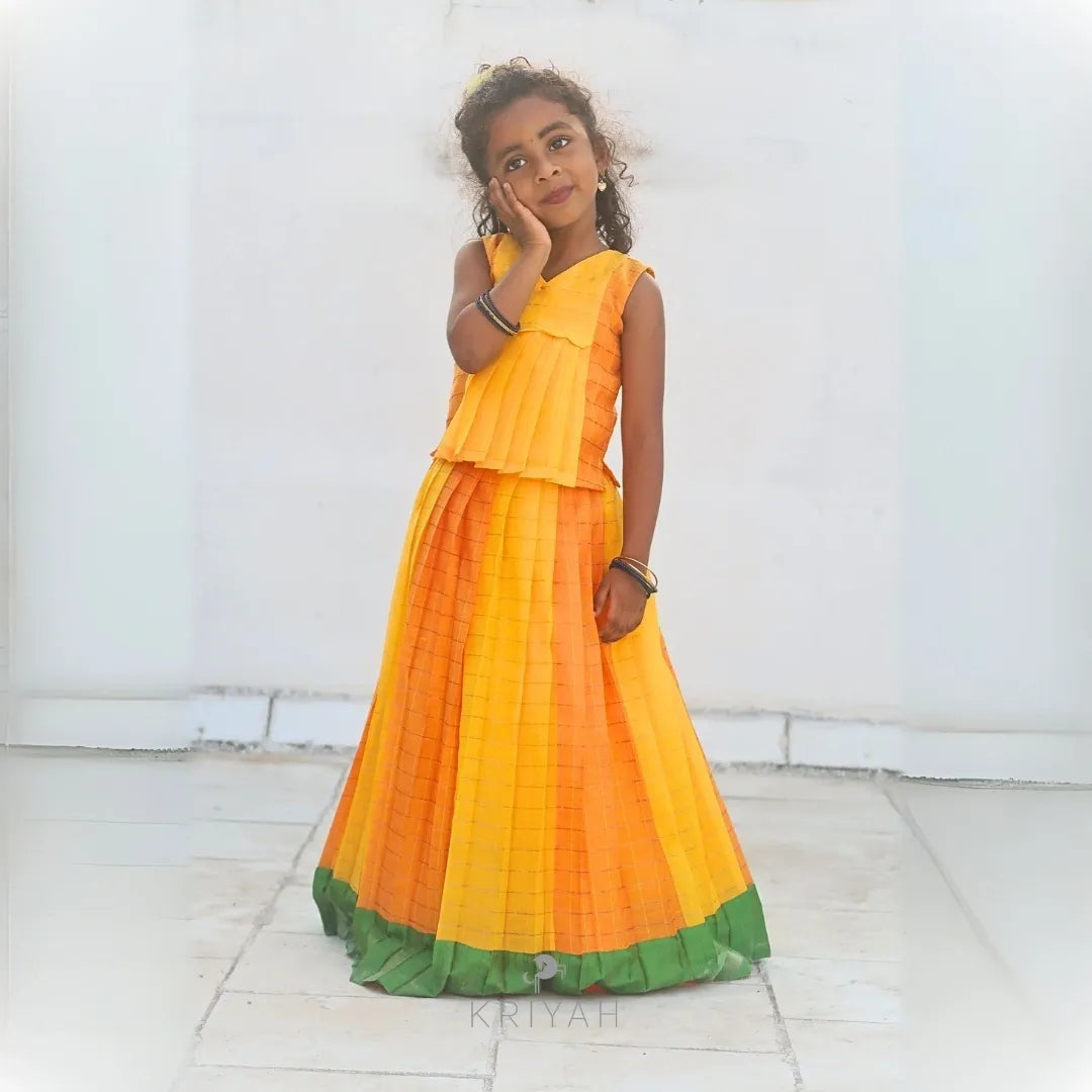 Yellow Kattam Pavadai Set