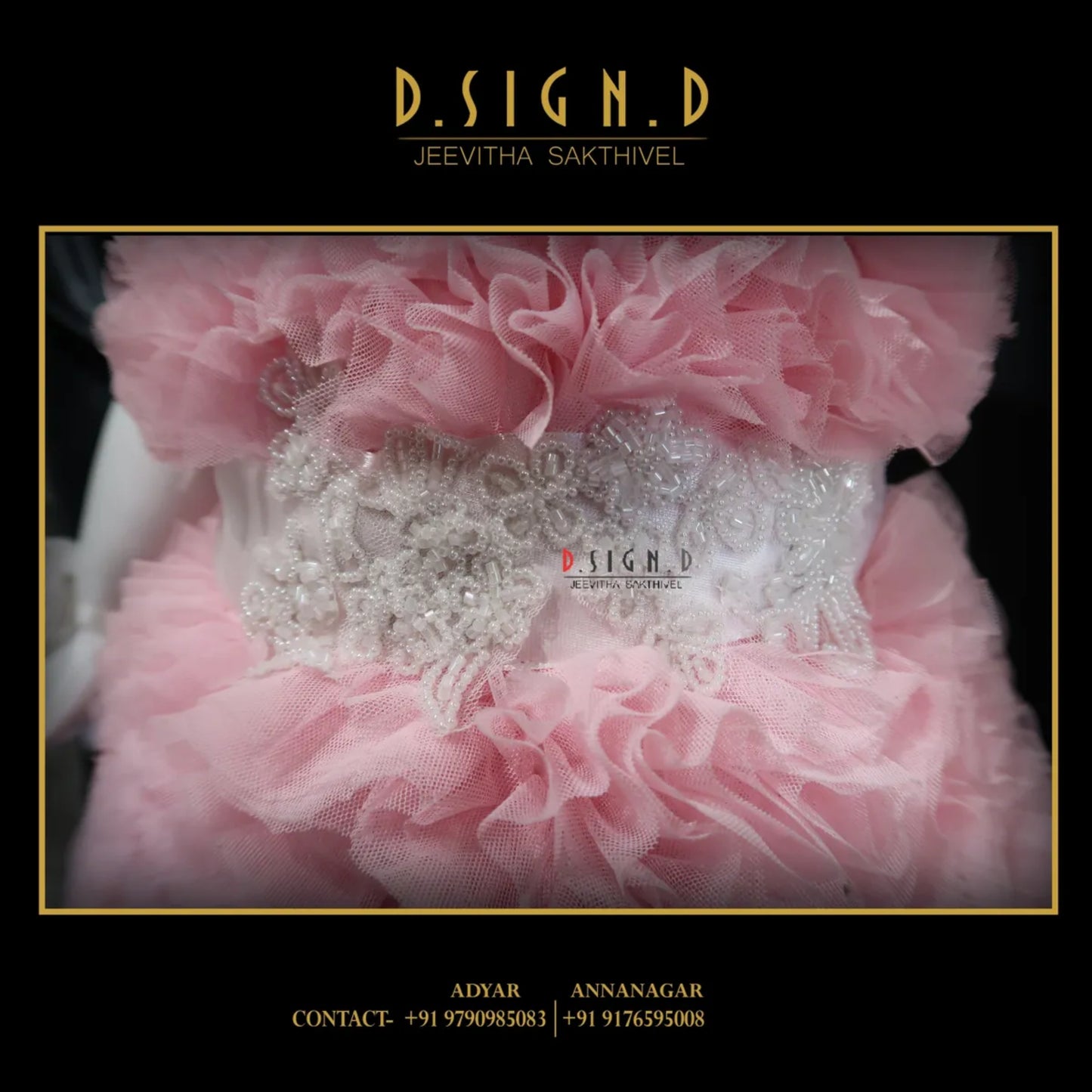 Baby pink tulle gown