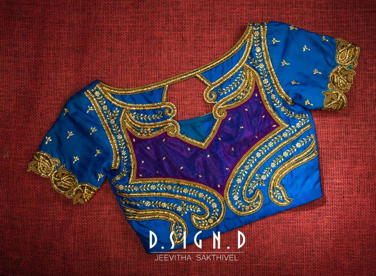 Blue cutwork Blouse