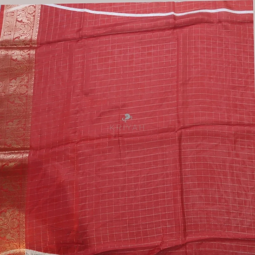 DOLA SILK SAREE WITH KALAMKARI PRINTS - Green