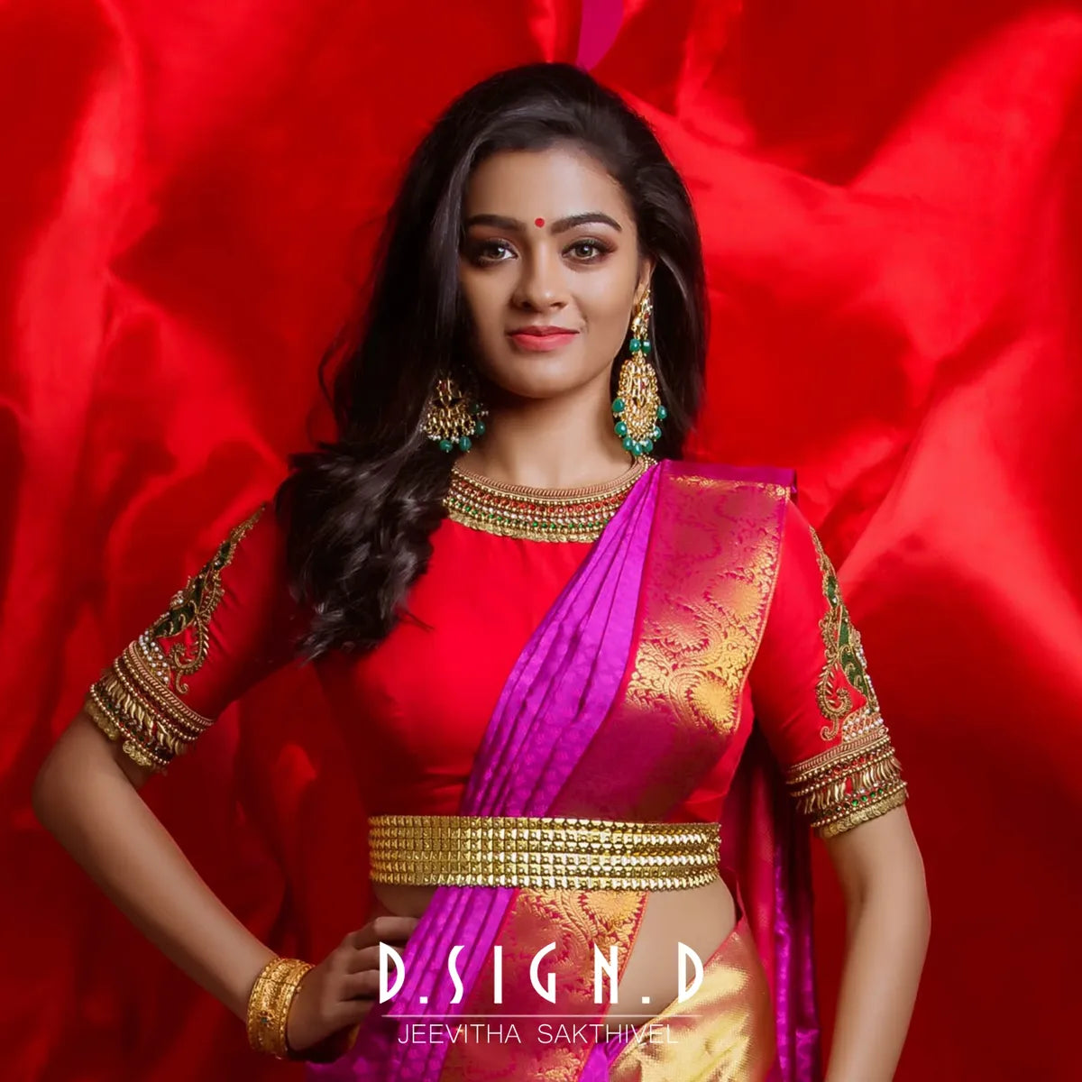 Red Kasumalai Blouse