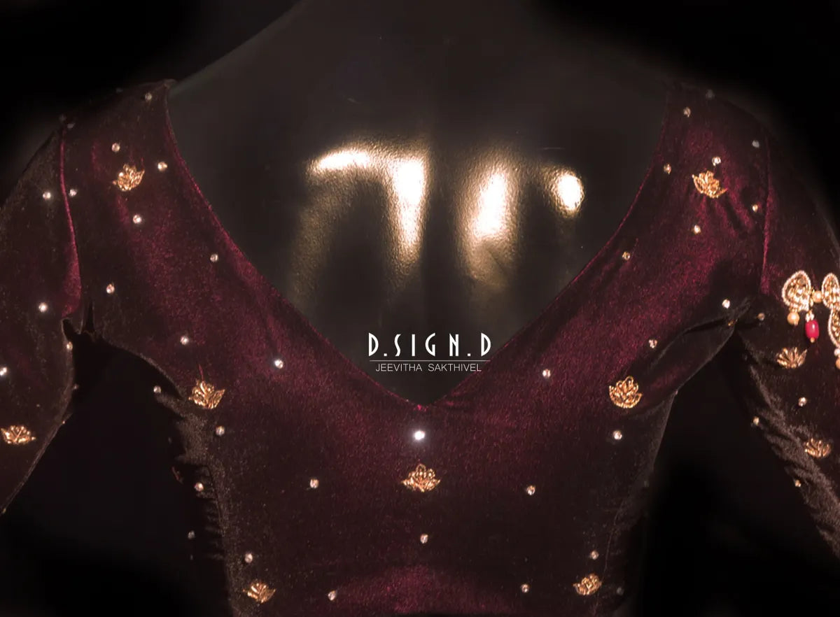 Windsor wine Velvet Blouse