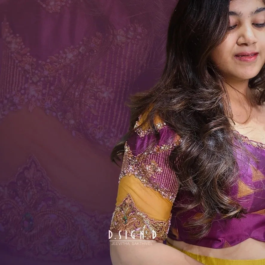 Mustard Silk Half Saree
