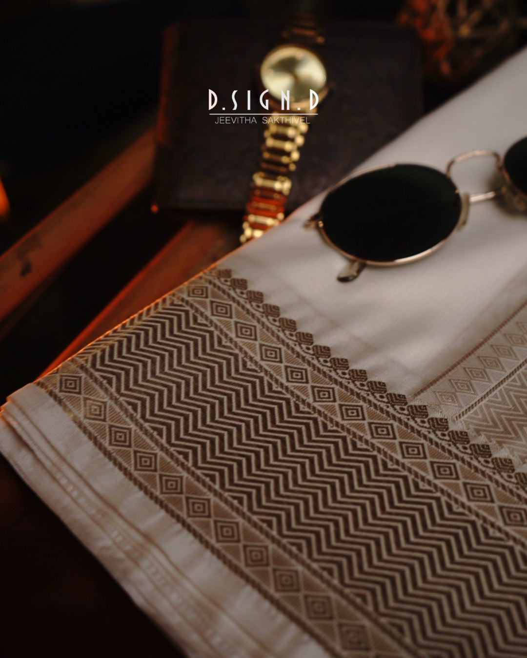 Classic- white fine silk dhoti set