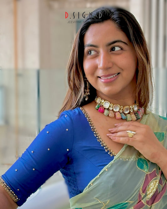 Anika - Blue Size flex Blouse