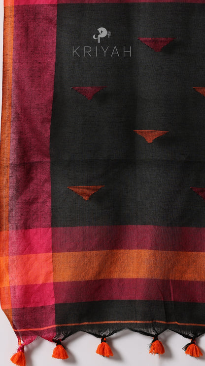 Avira - Black Mul Saree