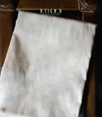 Desi Luxe designer silk dhoti- White