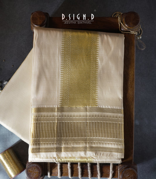 Premium Pure Silk dhoti - Gold