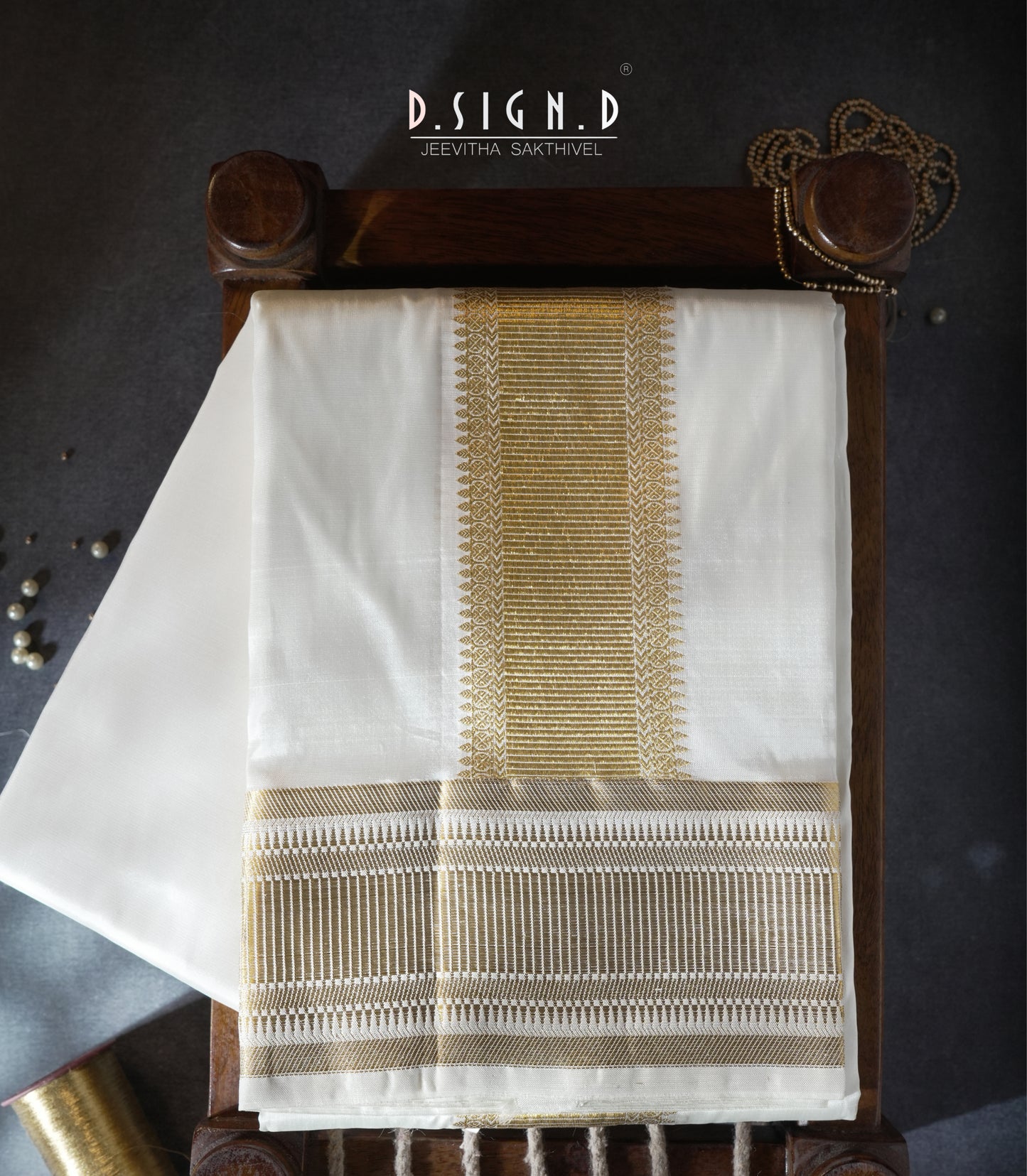 Premium Pure Silk dhoti - white