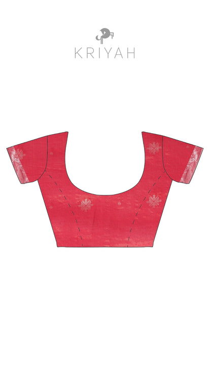 Pink Jamdhani Tissue Saree
