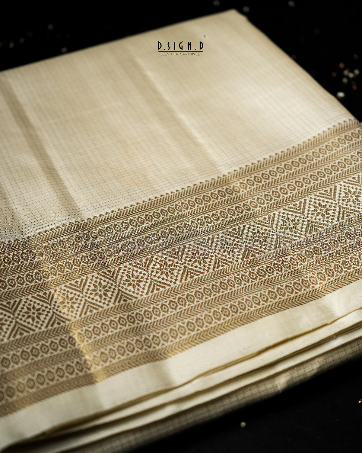 2G ZARI HANDLOOM - TRADITIONAL VAIRA OOSI BORDER PURE SILK DHOTI SET WHITE - 9x5