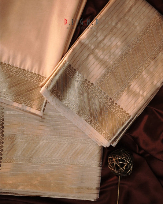 Parampara - Gold fine silk Bridal dhoti set