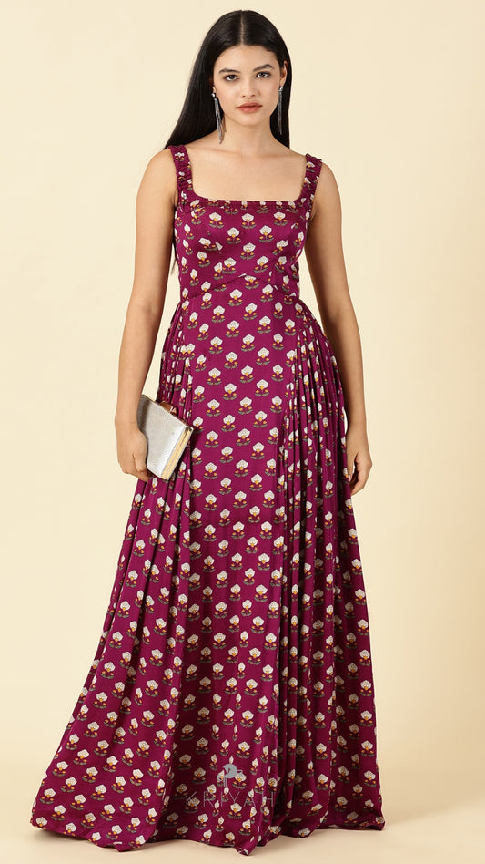 Magnolia- Plum  corset gown