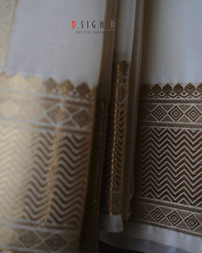 Classic- white fine silk dhoti set