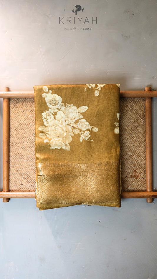DOLA SILK SAREE WITH CHECK DESIGN MUSTARD