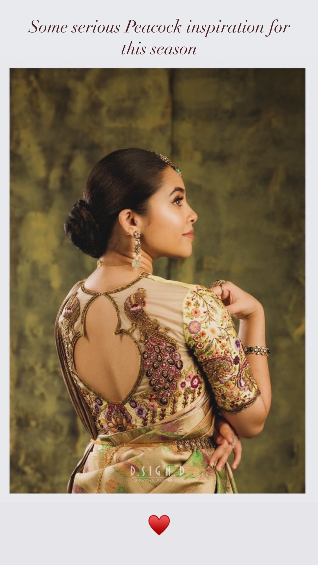 Peacock embroidered blouse