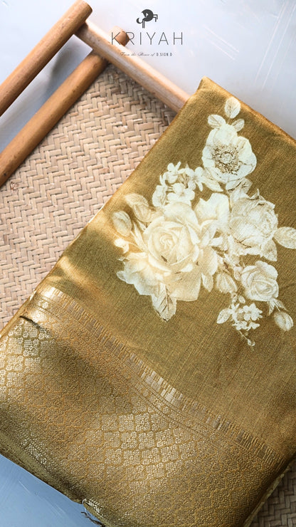 DOLA SILK SAREE WITH CHECK DESIGN MUSTARD