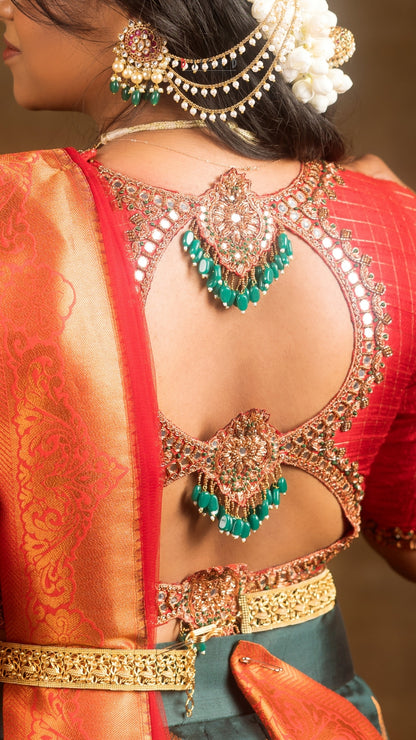 Red Fine Silk Half Saree
