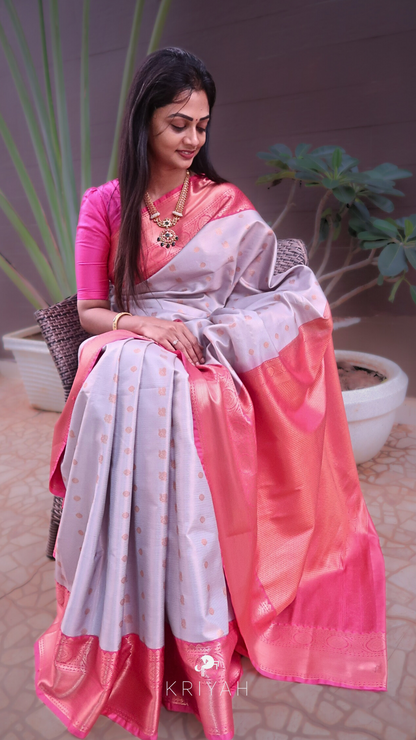 GREY VAIRA OOSI SAREE