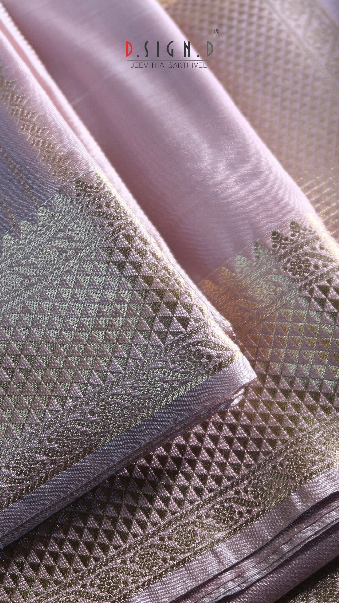 Lilac Ash Fine silk dhoti Set - Bridal