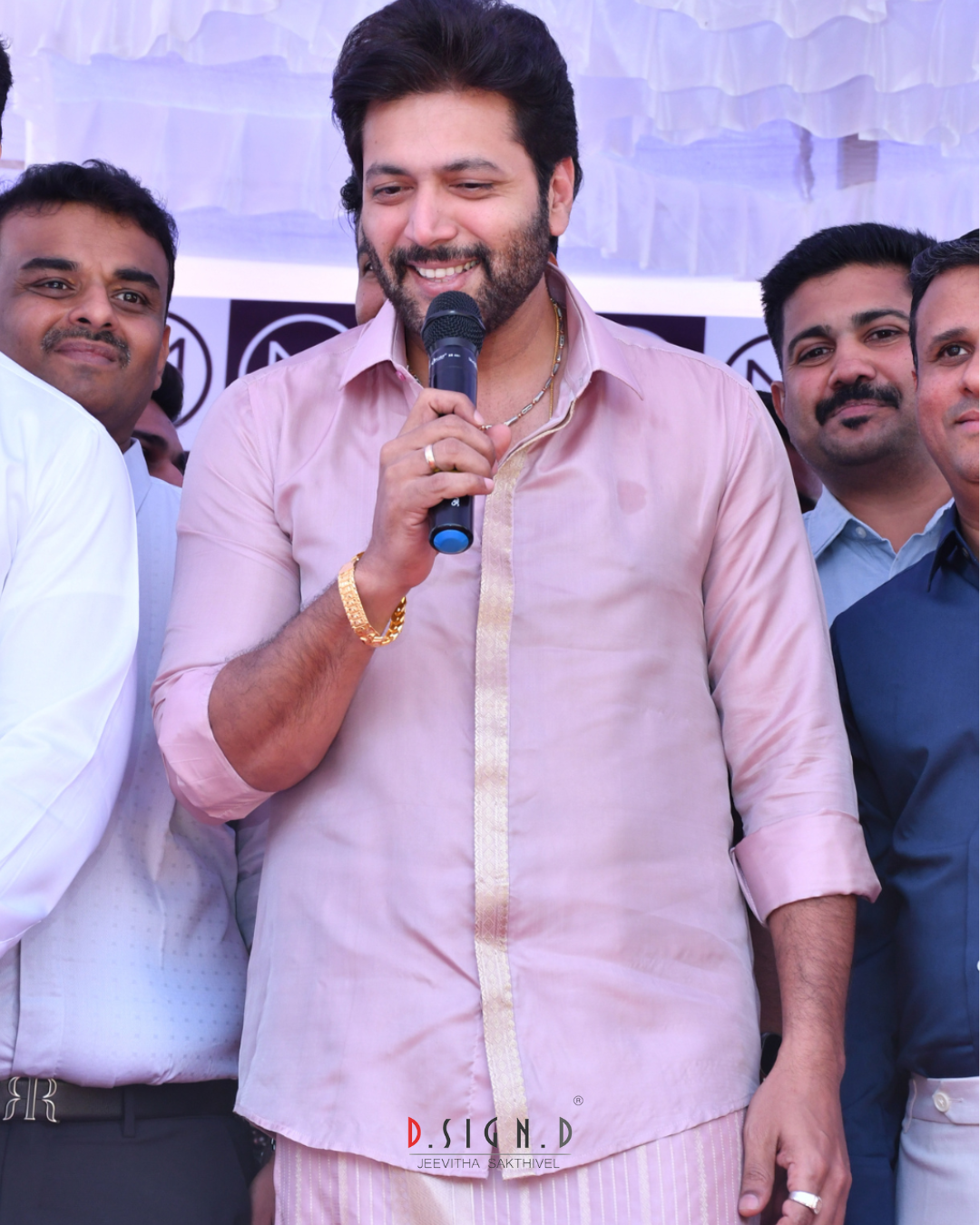 Bridal Rose Fine silk dhoti Set - Bridal