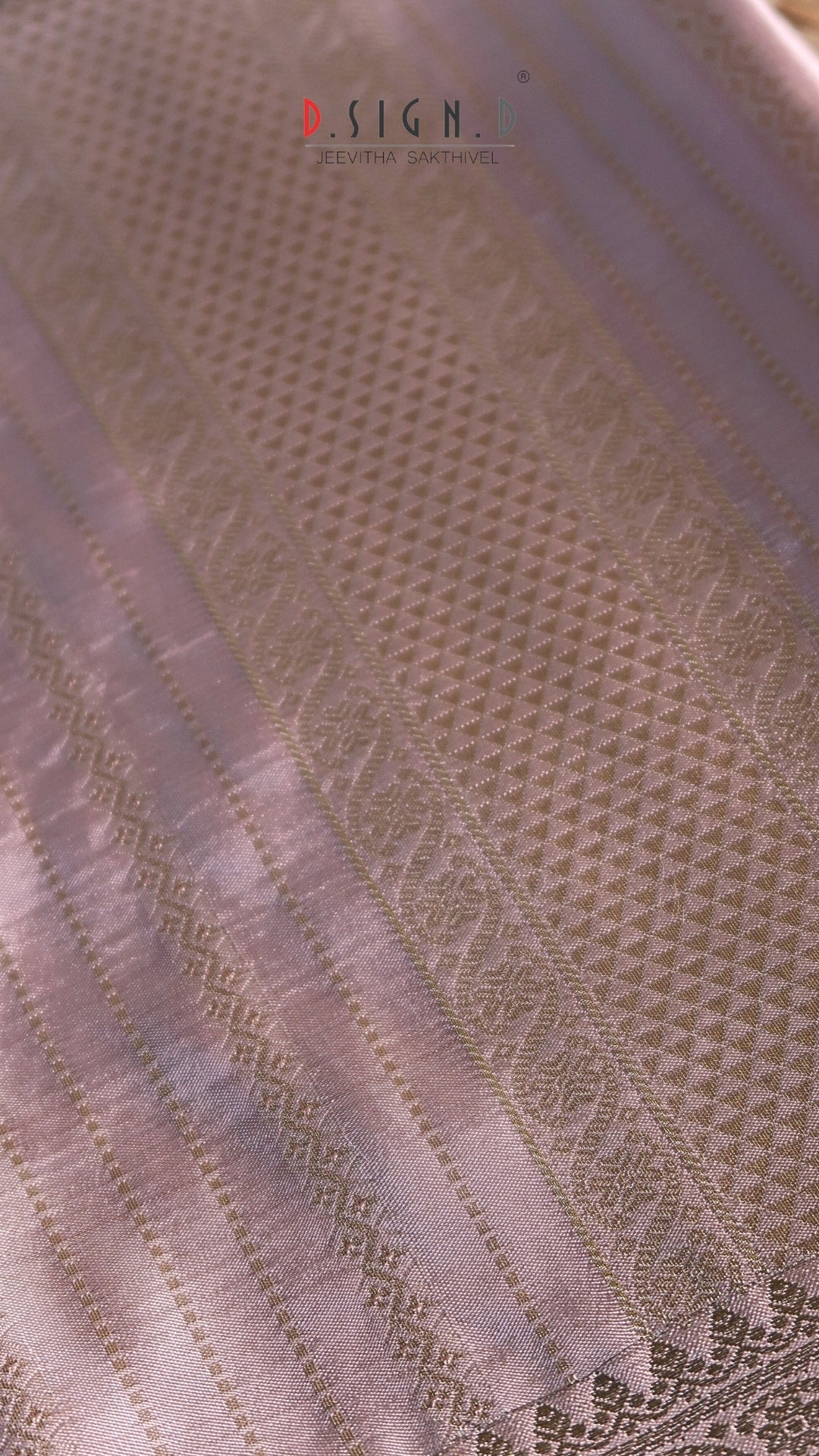 Lilac Ash Fine silk dhoti Set - Bridal