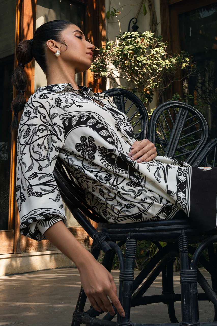 Black floral co-ord