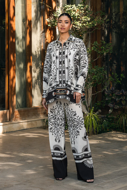 Black floral co-ord