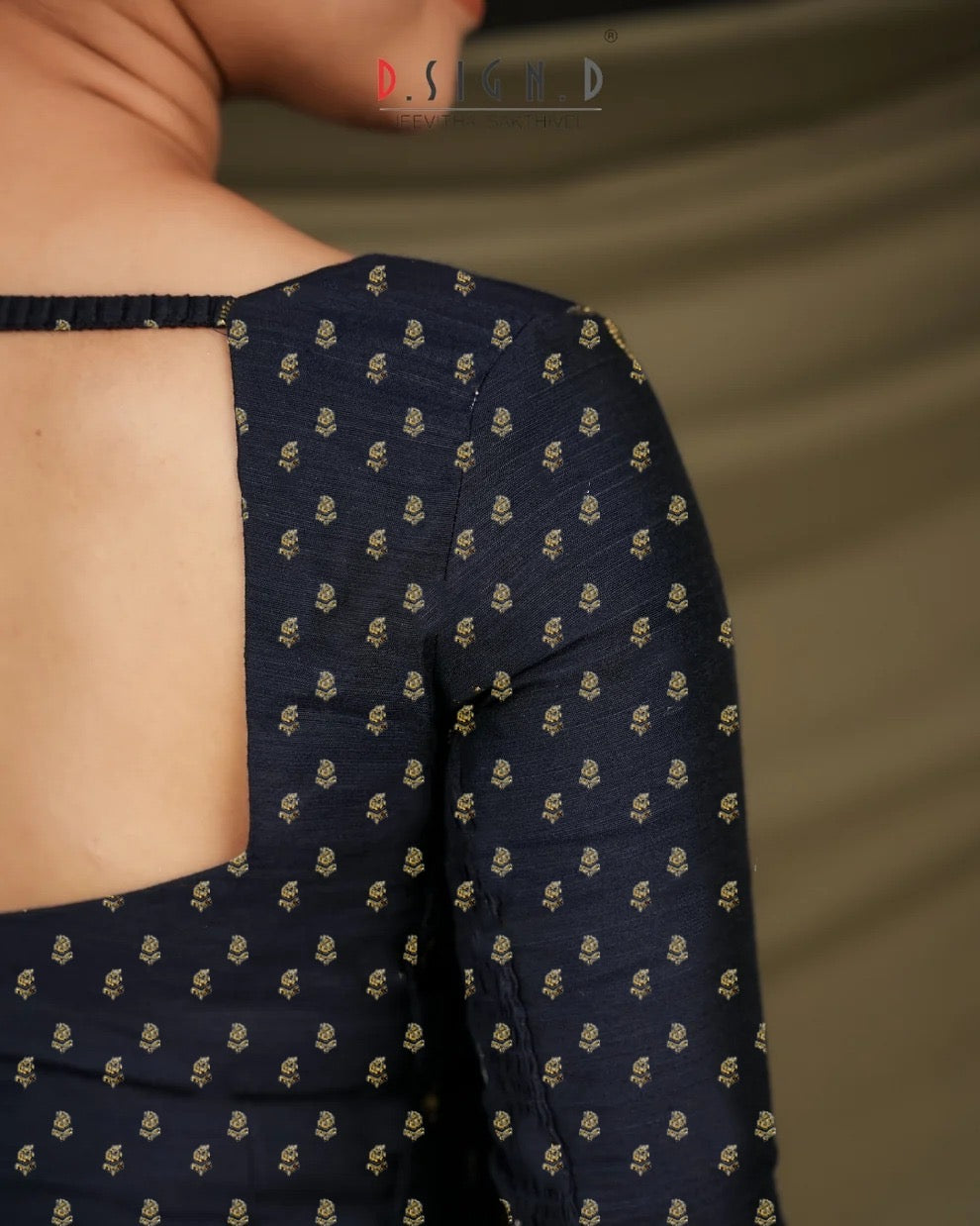 Heera Size flex Blouse - Navy Blue