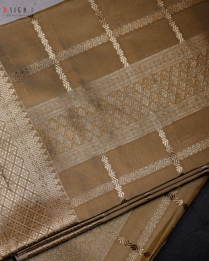 DARK GOLD KATTAM FINE SILK DHOTI SET