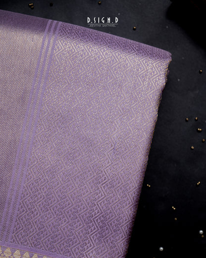 2G ZARI GOLD - PASTEL LUMINA PURE SILK DHOTI SET -  LILAC