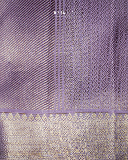 2G ZARI GOLD - PASTEL LUMINA PURE SILK DHOTI SET -  LILAC
