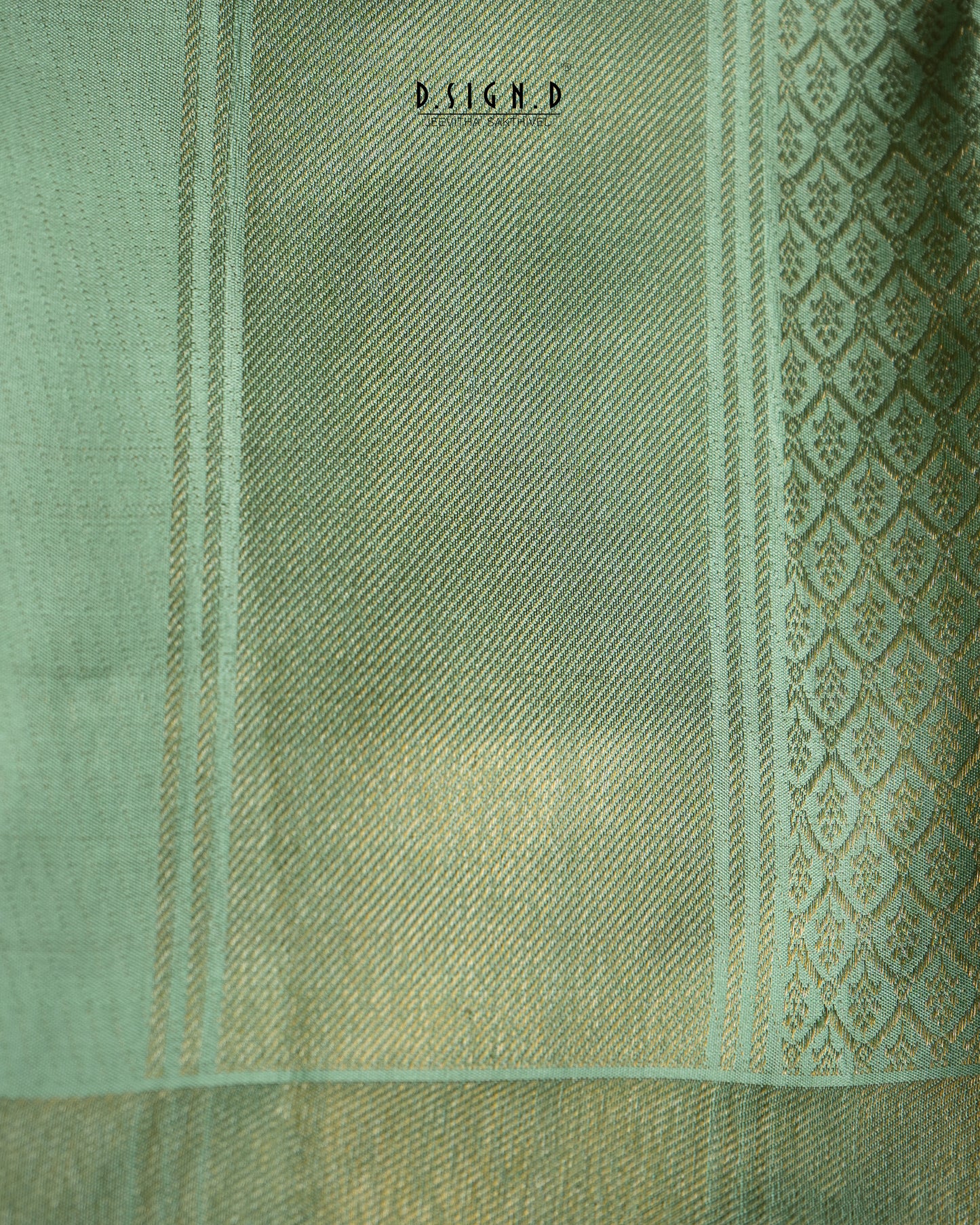 2G ZARI GOLD - PASTEL LUMINA PURE SILK DHOTI SET - 9x5 - PISTA GREEN