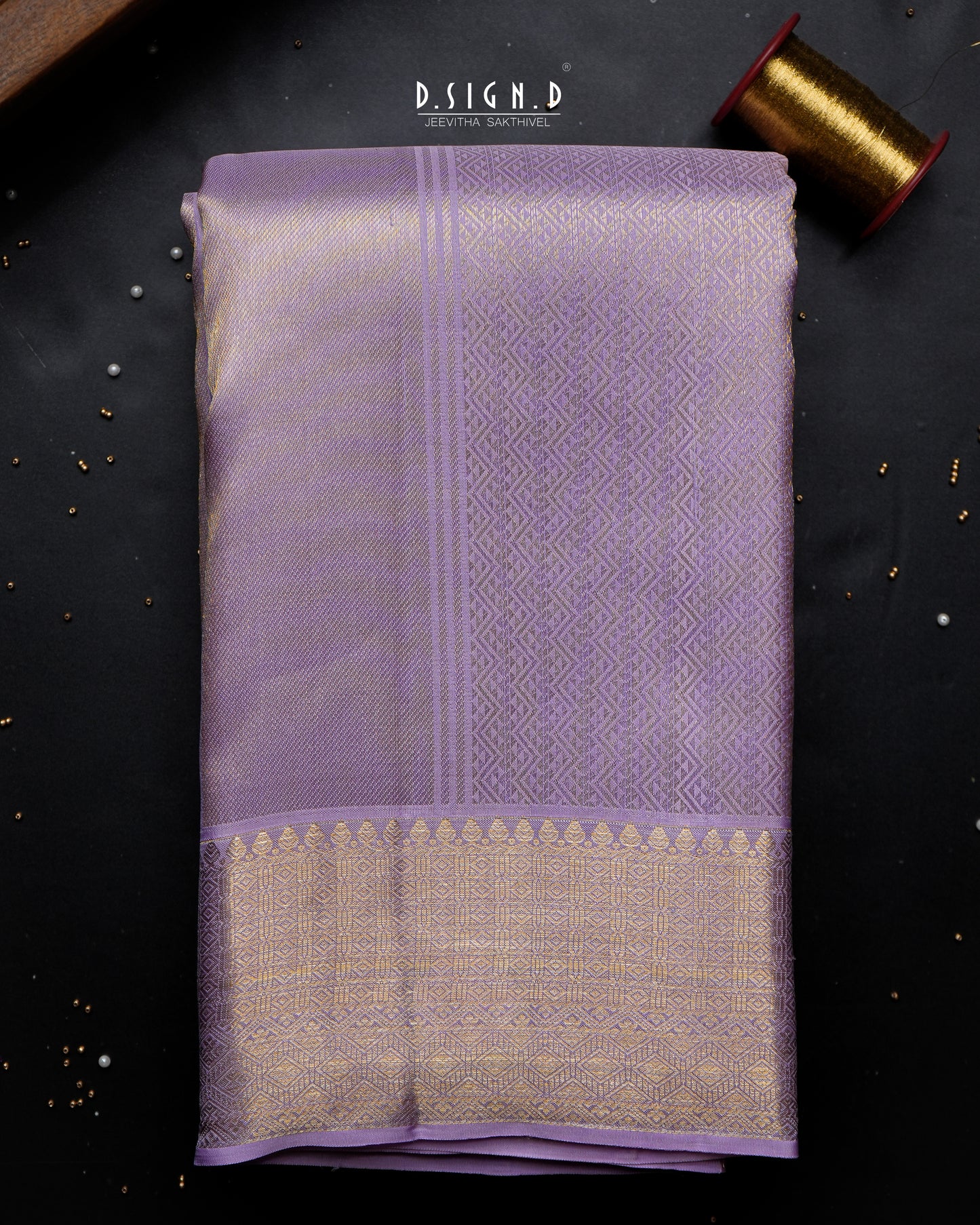 2G ZARI GOLD - PASTEL LUMINA PURE SILK DHOTI SET -  LILAC