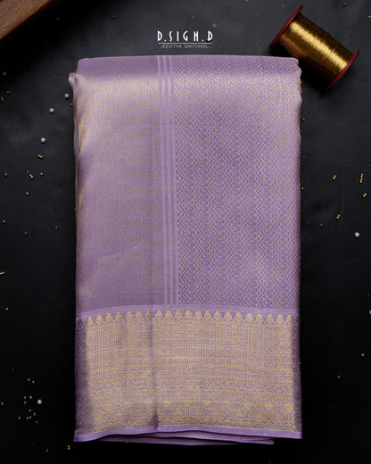 2G ZARI GOLD - PASTEL LUMINA PURE SILK DHOTI SET -  LILAC