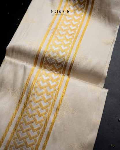 2G ZARI HANDLOOM - DIVINE BORDER PURE SILK DHOTI SET - 9x5