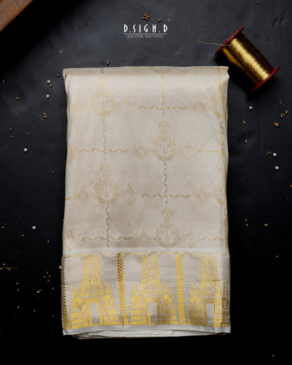 2G ZARI HANDLOOM - DIVINE BORDER PURE SILK DHOTI SET - 9x5
