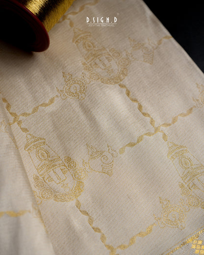 2G ZARI HANDLOOM - DIVINE BORDER PURE SILK DHOTI SET - 9x5