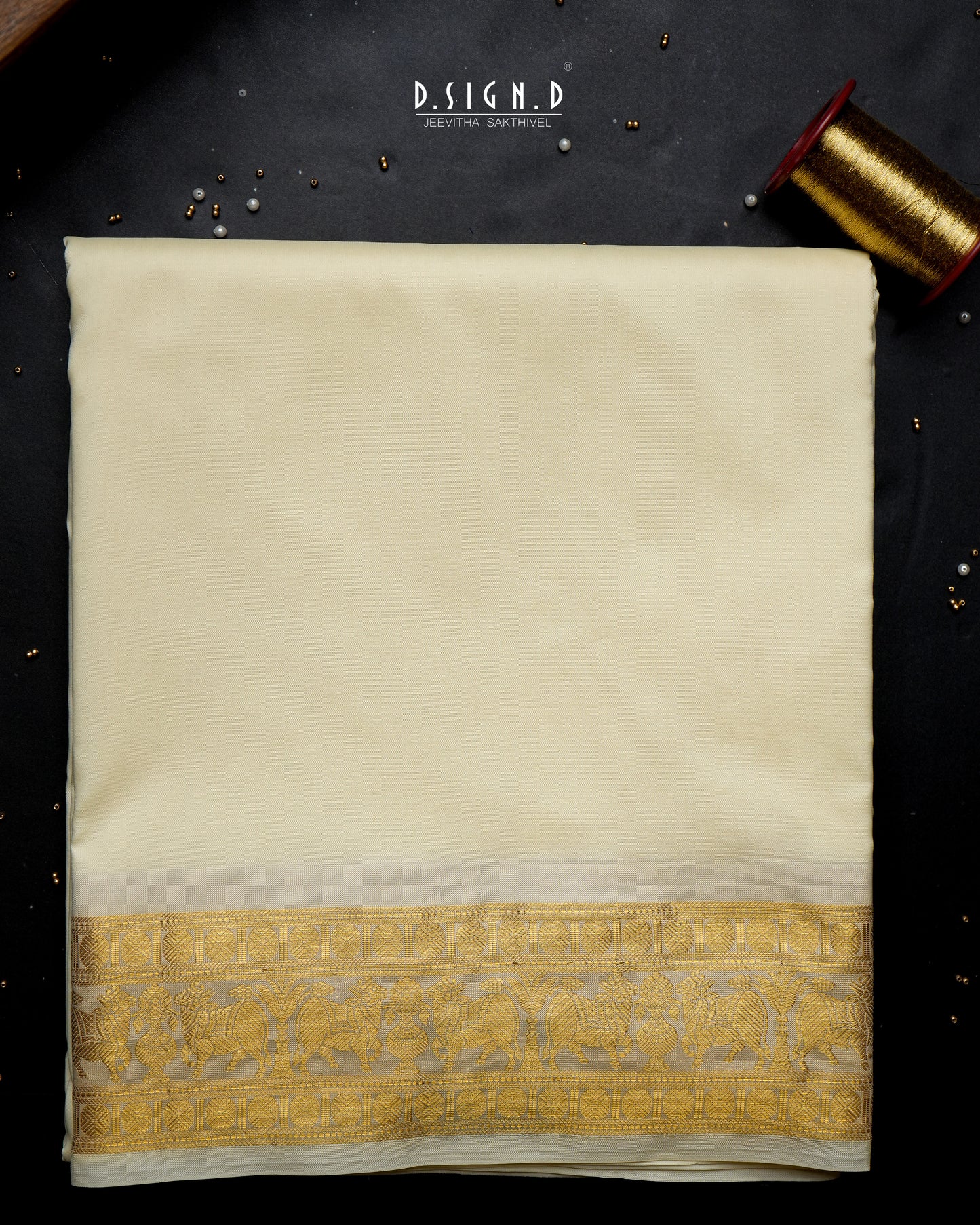 2G ZARI HANDLOOM -PICHWAI BORDER PURE SILK DHOTI - 9x5
