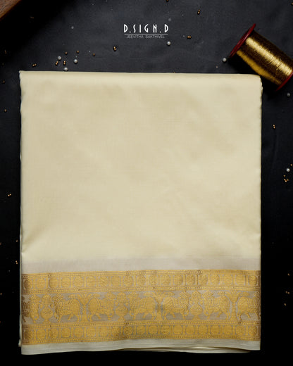 2G ZARI HANDLOOM -PICHWAI BORDER PURE SILK DHOTI - 9x5