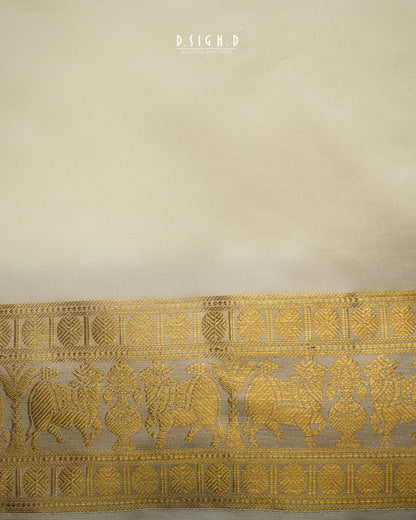 2G ZARI HANDLOOM -PICHWAI BORDER PURE SILK DHOTI - 9x5