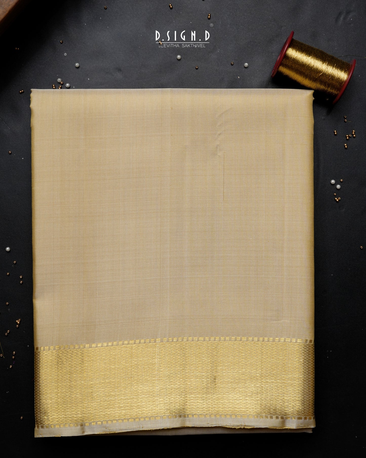 2G ZARI HANDLOOM - DIAMOND WEAVE BORDER PURE SILK DHOTI - 9x52G