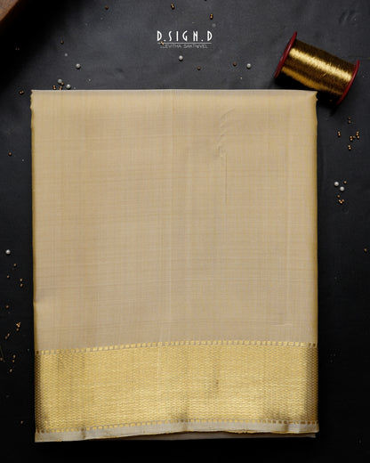 2G ZARI HANDLOOM - DIAMOND WEAVE BORDER PURE SILK DHOTI - 9x52G