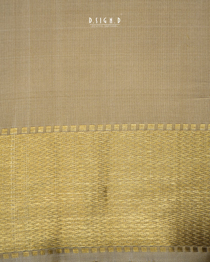 2G ZARI HANDLOOM - DIAMOND WEAVE BORDER PURE SILK DHOTI - 9x52G