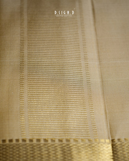 2G ZARI HANDLOOM - DIAMOND WEAVE BORDER PURE SILK DHOTI - 9x52G