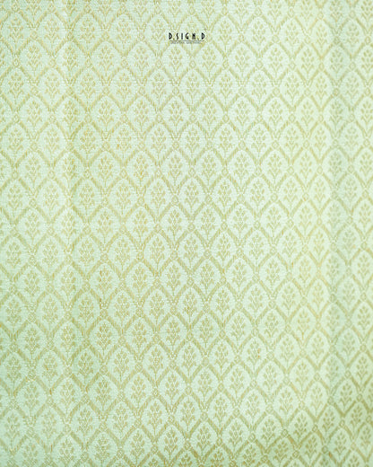 2G ZARI GOLD - PASTEL LUMINA PURE SILK DHOTI SET - 9x5 - PISTA GREEN